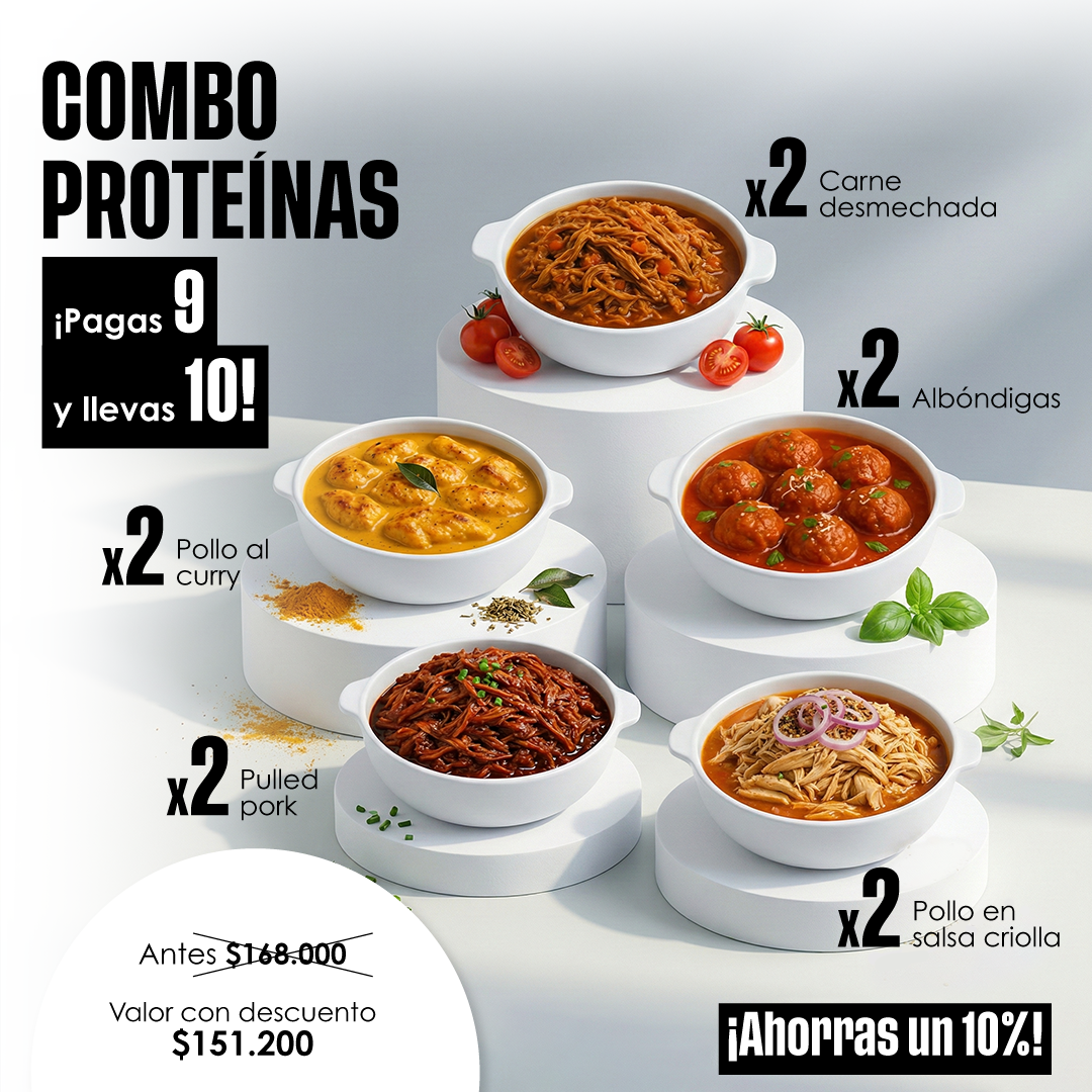 Combo Proteína Semanal (Paga 9, Lleva 10)